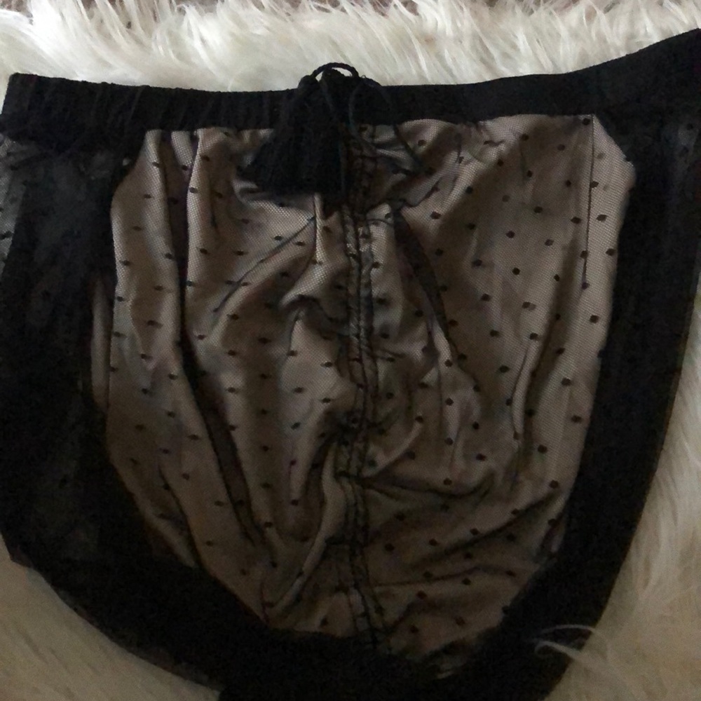 Off shoulder black polka dot top NWT